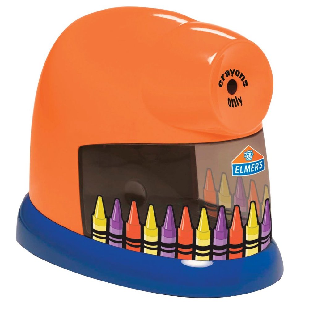 CrayonPro Electric Crayon Sharpener w/Replacable Blade, Orange, 1-Count